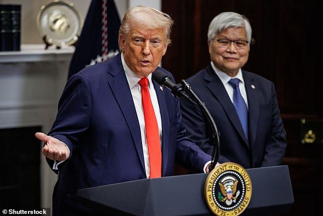 US President, Donald Trump has been accused of charging ‘the world’s most powerful company’ a $100billion fee in exchange for ‘protection.’