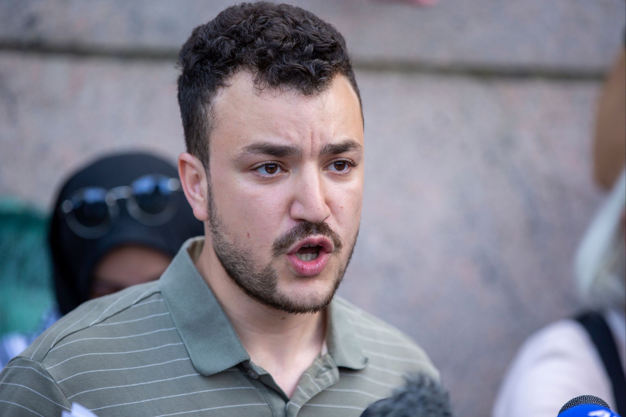 Immigration agents detained Columbia University graduate Mahmoud Khalil at his apartment, claiming his green card had been revoked, his attorney said.