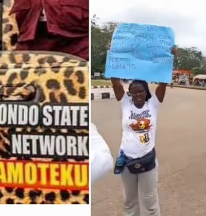 Amotekun Operative’s pregnant wife stages lone protest over ‘missing husband’ in&nbsp;Ondo