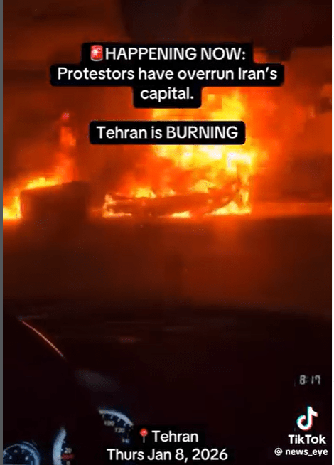 Tehran burns as protests continue in&nbsp;Iran