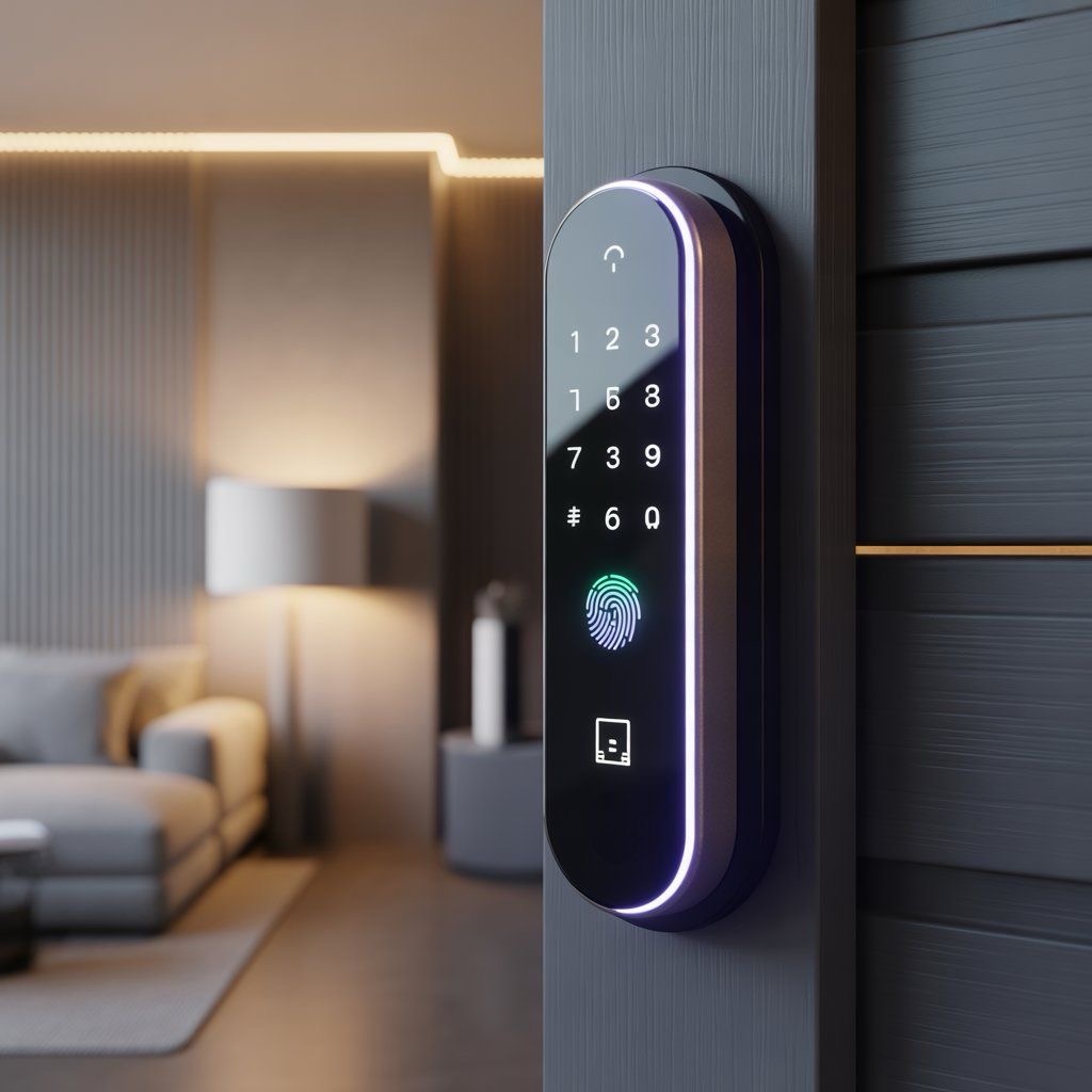 SIFLY Smart Fingerprint Door Lock a smart digital door lock with fingerprint, touchscreen keypad, and mobile app&nbsp;control.