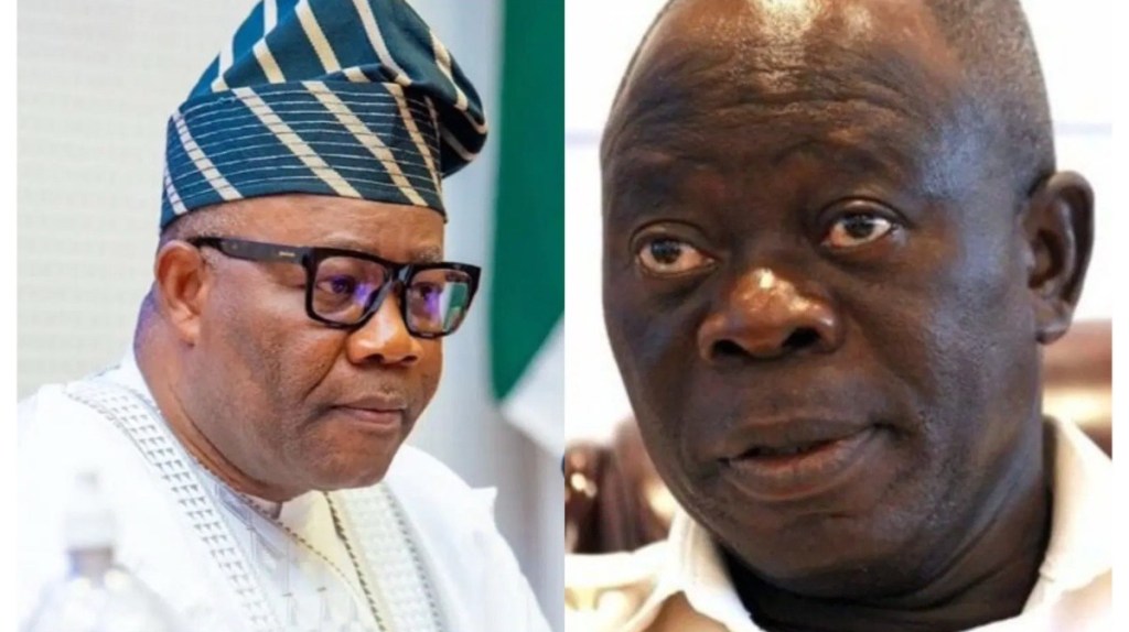 Senate Presidency: Drama as Akpabio, Oshiomhole clash over new eligibility&nbsp;rules