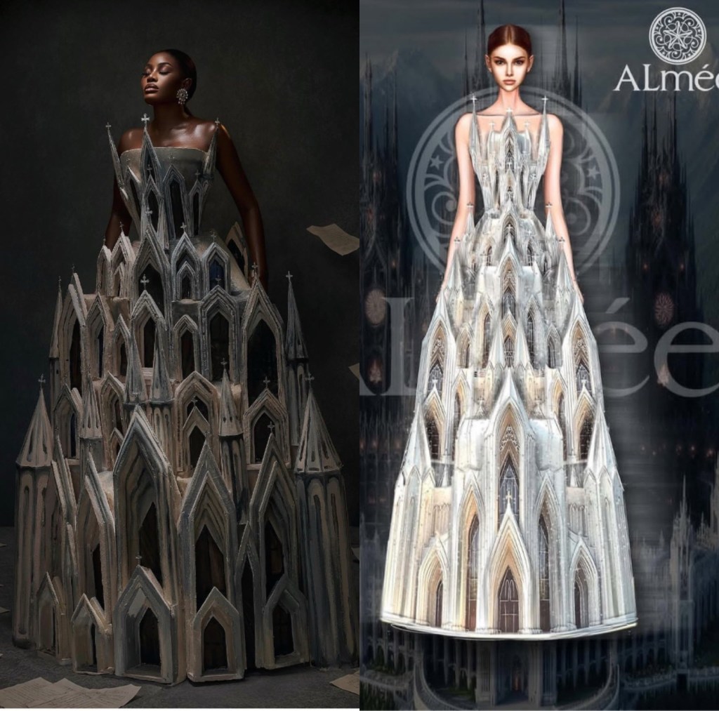 Controversy trails Ghanaian actress Nana’s Cathedral dress as brand claims ownership of dress design.