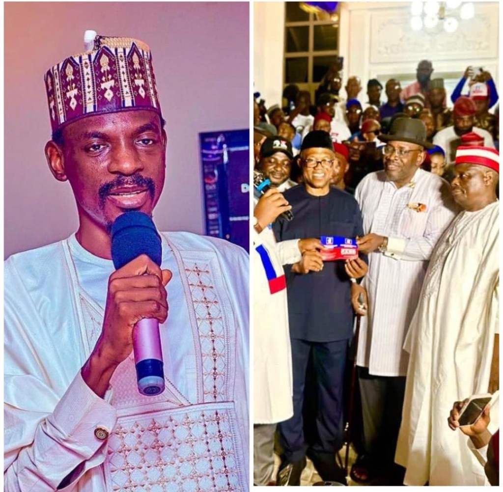 Former presidential aide, Bashir Ahmad, poses a question to Peter Obi and Kwankwaso following their defection from ADC to&nbsp;NDC