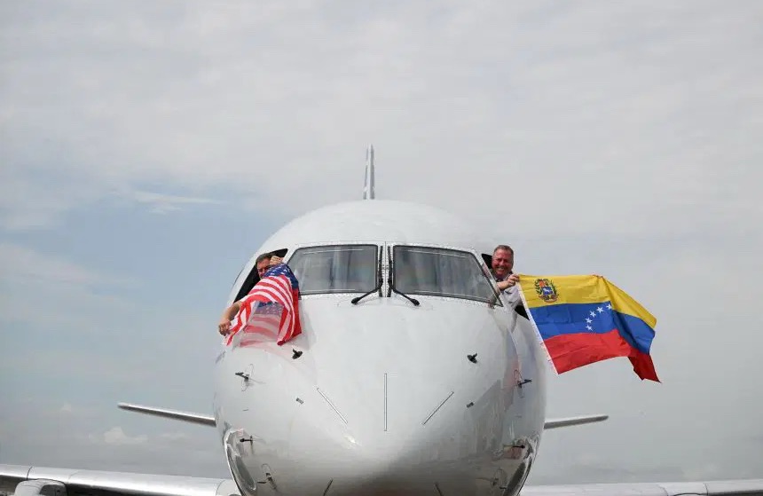 First direct US flight in seven years lands in&nbsp;Venezuela