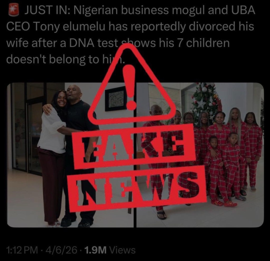 UBA Debunks “False, Malicious” Divorce Rumours Regarding Chairman, Tony&nbsp;Elumelu