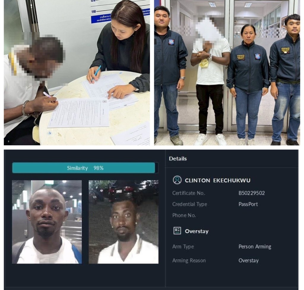 Thailand to deport 24-year-old Nigerian man after AI facial recognition system detects him for visa overstay.