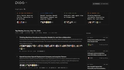 Digg is back again, this time to aggregate AI news.